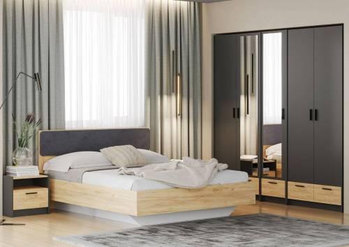 Спальня Оттавия 8 / Антрацит / Дуб Крафт Золотой