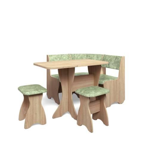 Кухонный набор Тюльпан-мини / дуб сонома / велюр Мохито