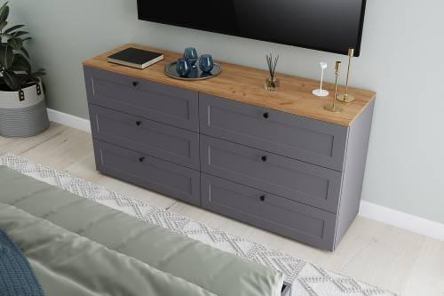 Комод Остин 16.240, Серый Графит/Дуб Золотой Крафт