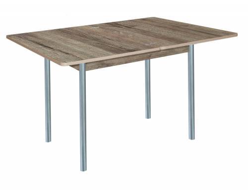 Стол обеденный раскладной СИМПЛ  / Дуб веллингтон / Опора № 2-круглая серебристый металлик