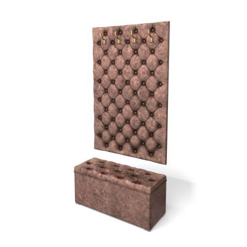 Панель вешалка Мишель 950 / Велюр Коньяк