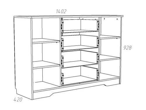 Комод НМ 040.35 Оливия Дуб Сонома/белое дерево