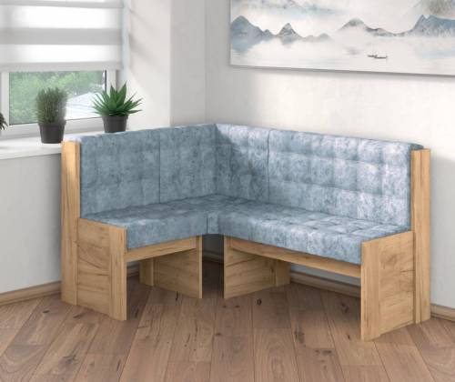 Угловая скамья Квадро дуб крафт золотой/Лагуна