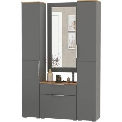 Прихожая Октава 60 Графит серый /Дуб золотой