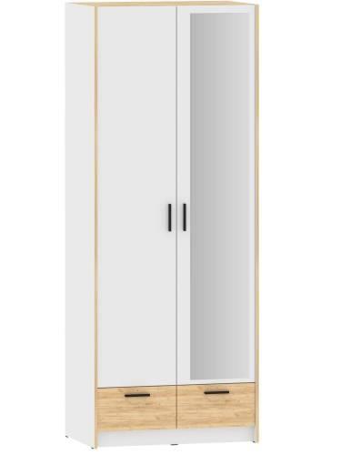 НМ 011.80 Шкаф для одежды с зеркалом Оттавия Белый/Дуб золотой