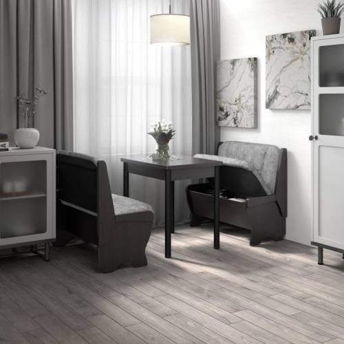 Кухонный набор Лотос ( Лотос 950 2 шт. + стол Ирис / черные опоры)  Венге / Велюр Графит